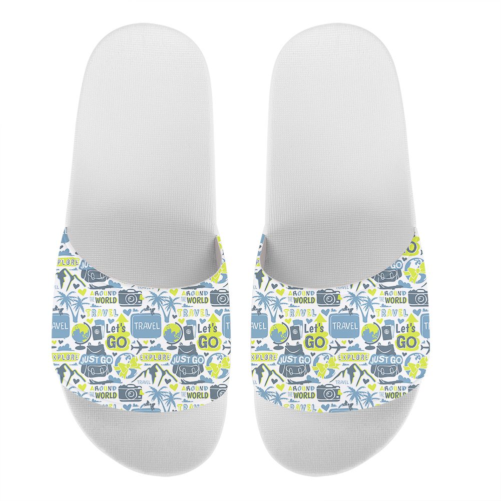 Motivational Travel Badges Designed Sport Slippers