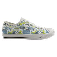 Thumbnail for Motivational Travel Badges Designed Canvas Shoes (Men)