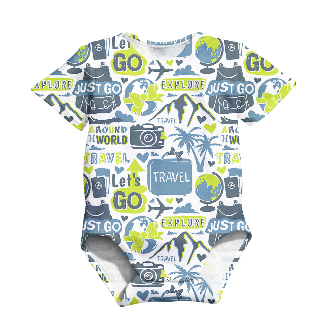 Motivational Travel Badges Designed 3D Baby Bodysuits