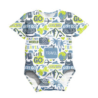 Thumbnail for Motivational Travel Badges Designed 3D Baby Bodysuits