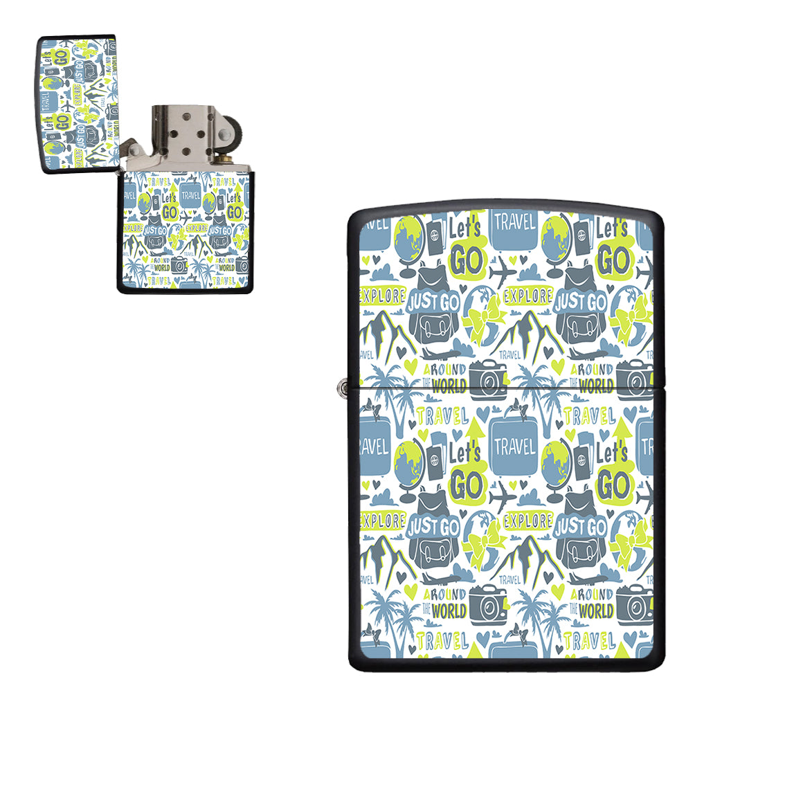 Motivational Travel Badges Designed Metal Lighters