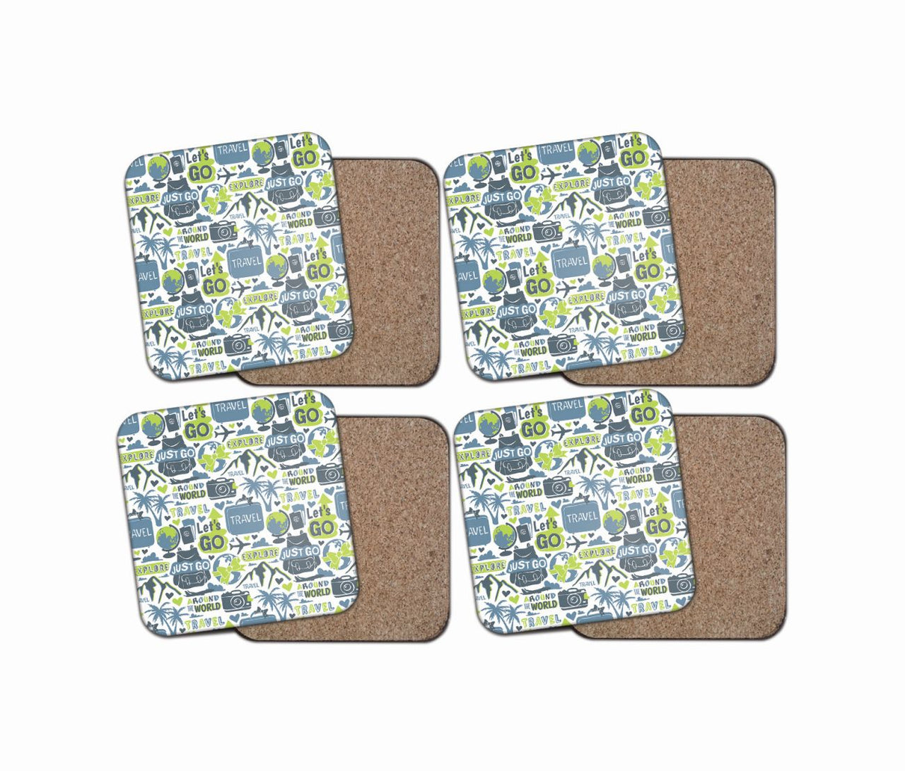 Motivational Travel Badges Designed Coasters