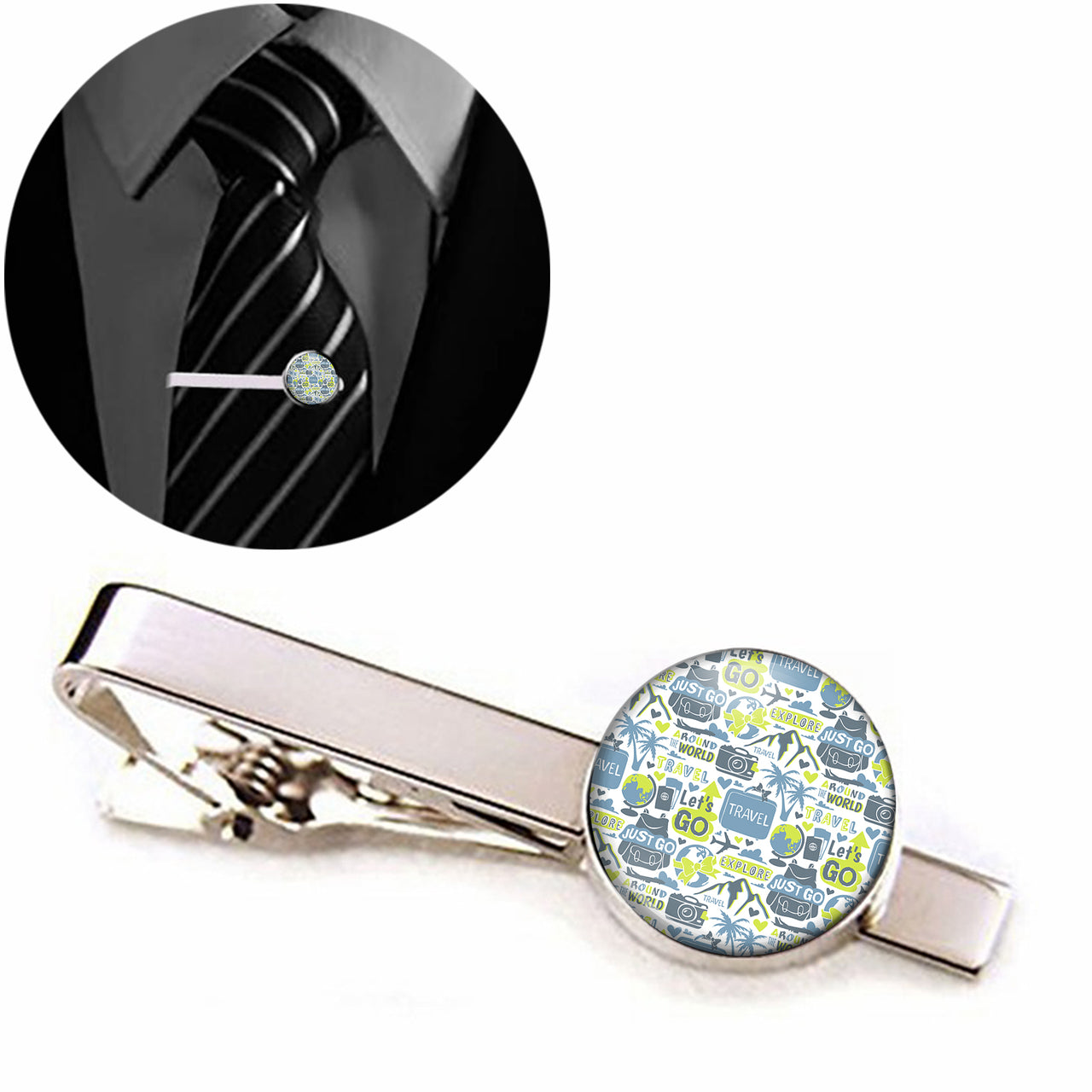 Motivational Travel Badges Designed Tie Clips