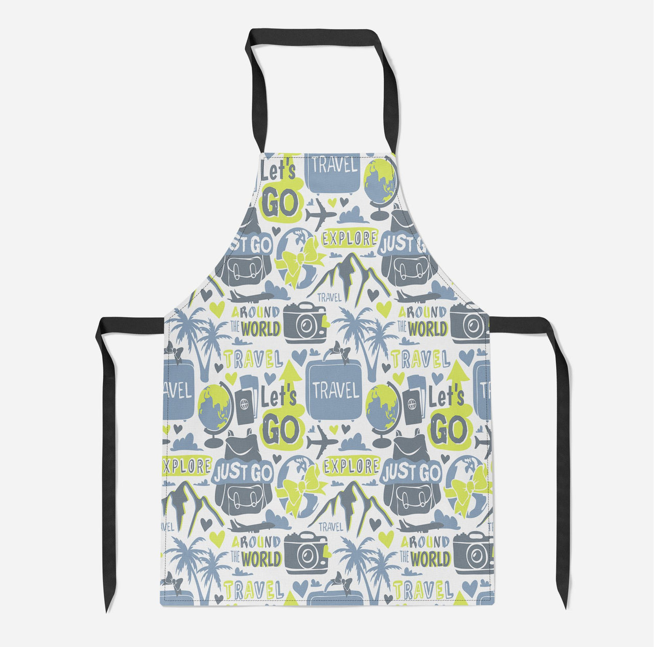 Motivational Travel Badges Designed Kitchen Aprons