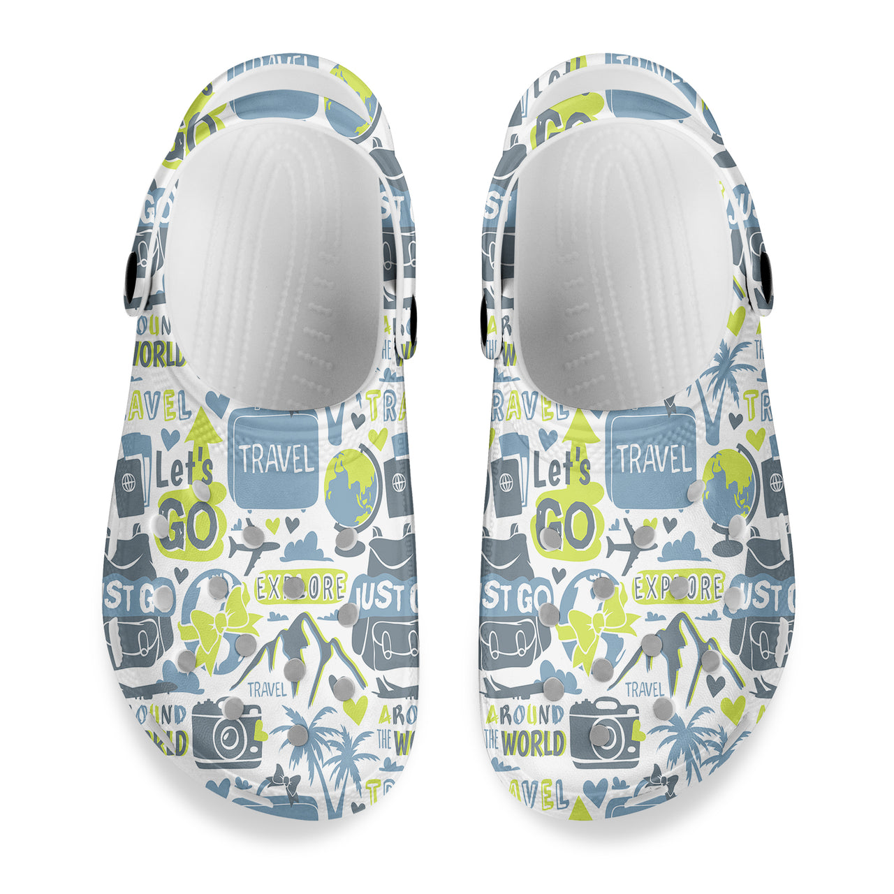 Motivational Travel Badges Designed Hole Shoes & Slippers (WOMEN)