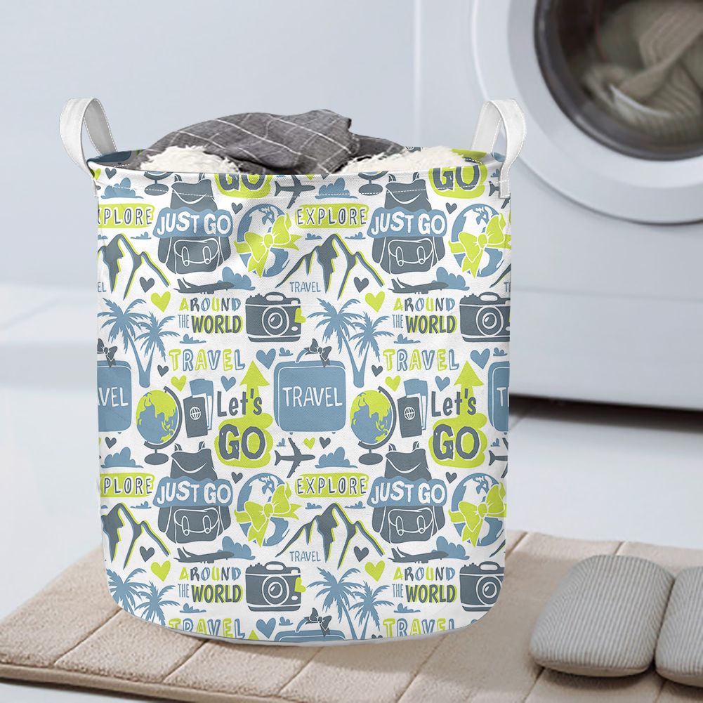 Motivational Travel Badges Designed Laundry Baskets