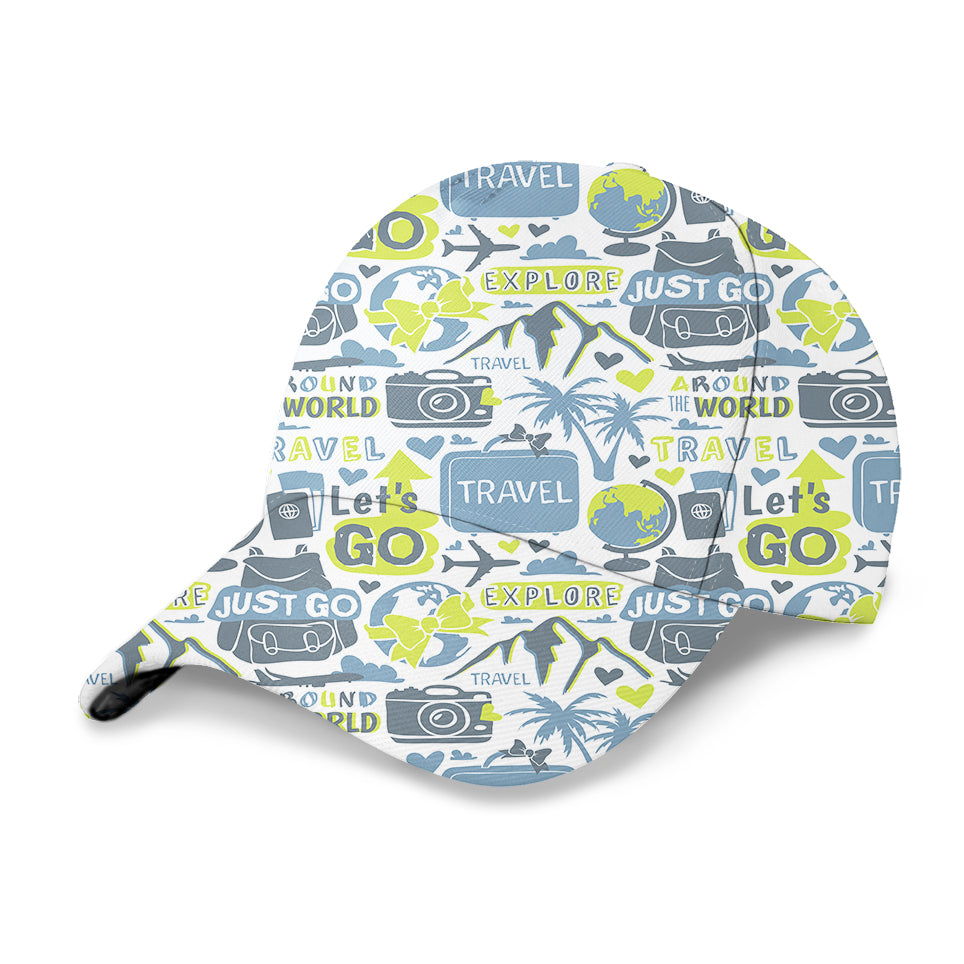 Motivational Travel Badges Designed 3D Peaked Cap