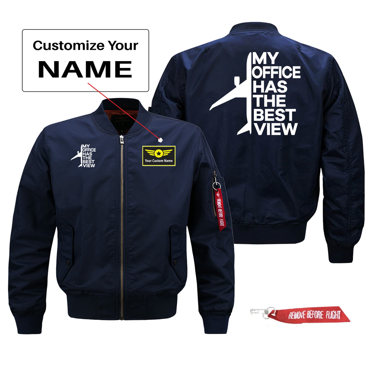 My Office Has The Best View Designed Pilot Jackets (Customizable)
