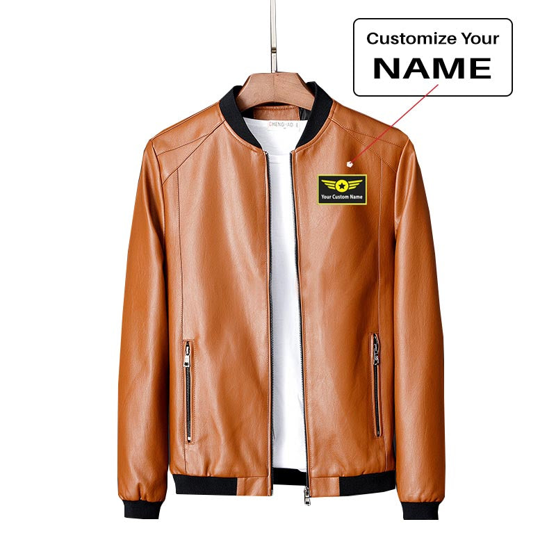 Custom Name with "Special Badge" Designed PU Leather Jackets