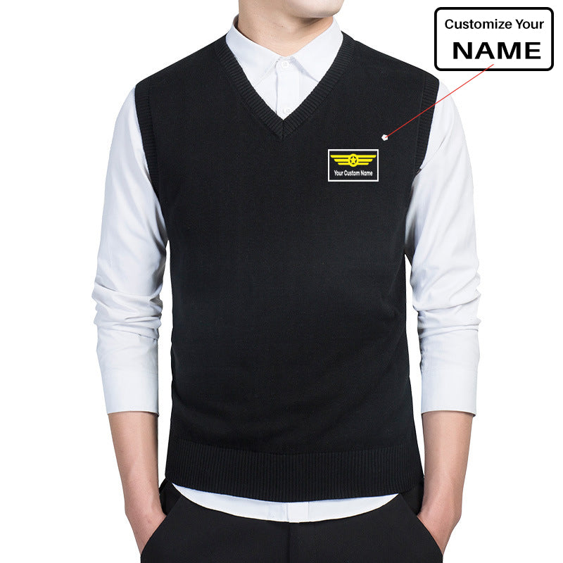 Custom Name "Badge 1" Designed Sweater Vests