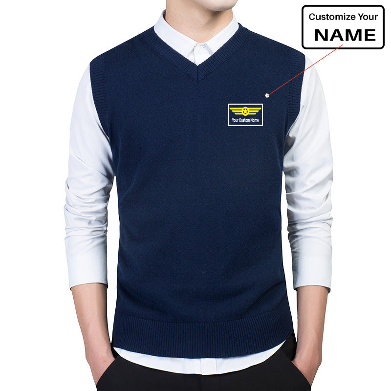 Custom Name "Badge 1" Designed Sweater Vests