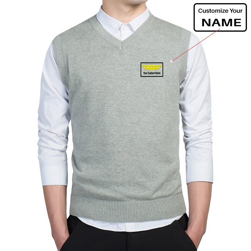 Custom Name "Badge 1" Designed Sweater Vests