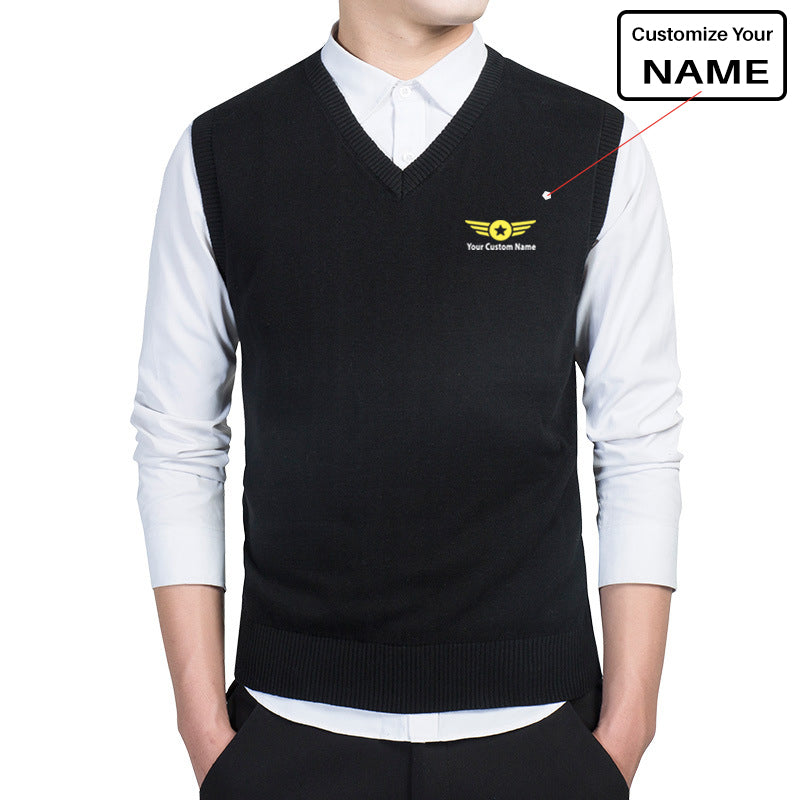 Custom Name "Badge 4" Designed Sweater Vests