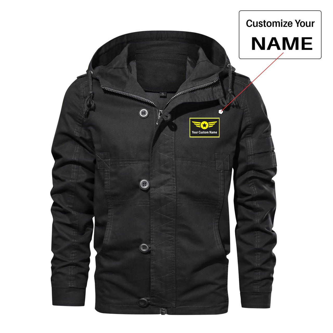 Custom Name "Special Badge" Designed Cotton Jackets