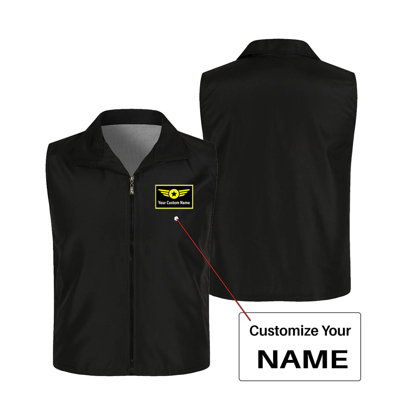 Custom Name (Special Badge) Designed Thin Style Vests