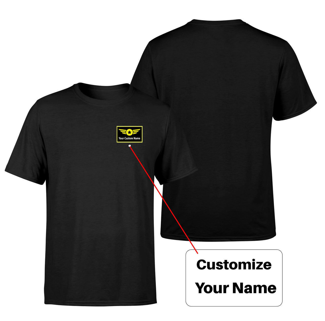 Custom Name with Special Badge Designed T-Shirts