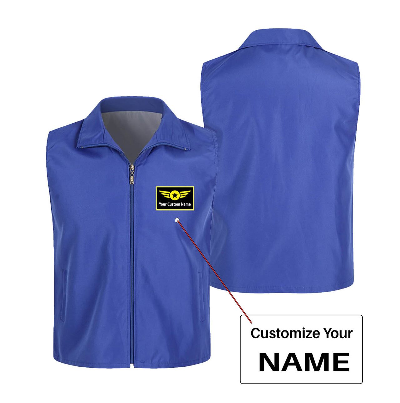 Custom Name (Special Badge) Designed Thin Style Vests