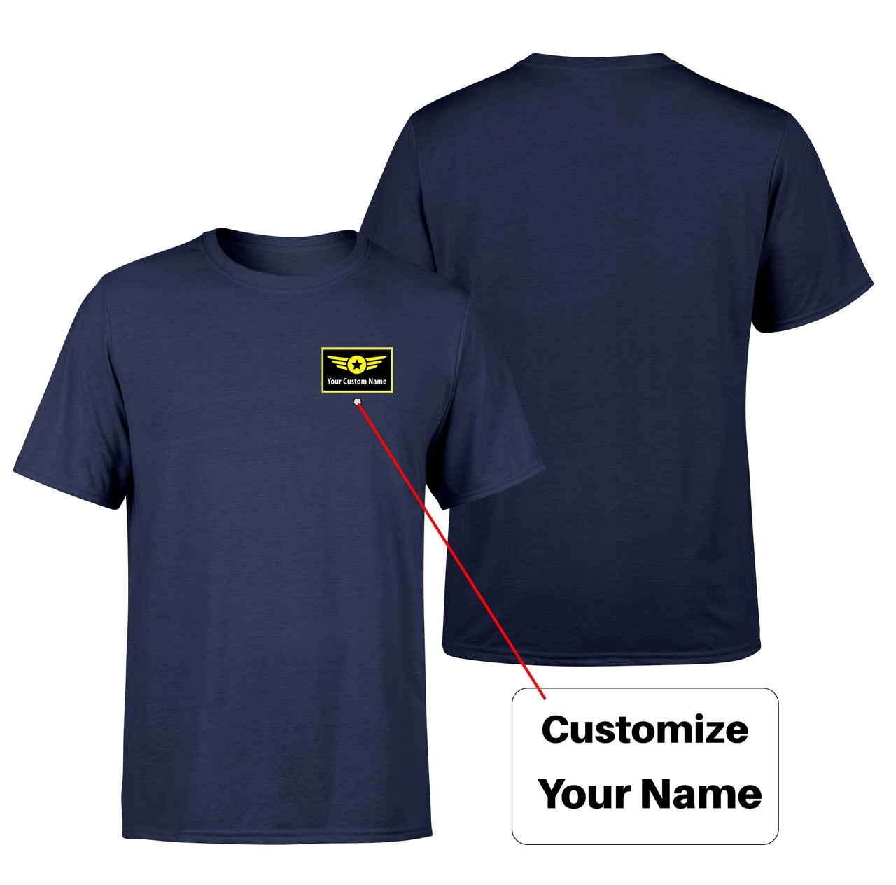 Custom Name with Special Badge Designed T-Shirts