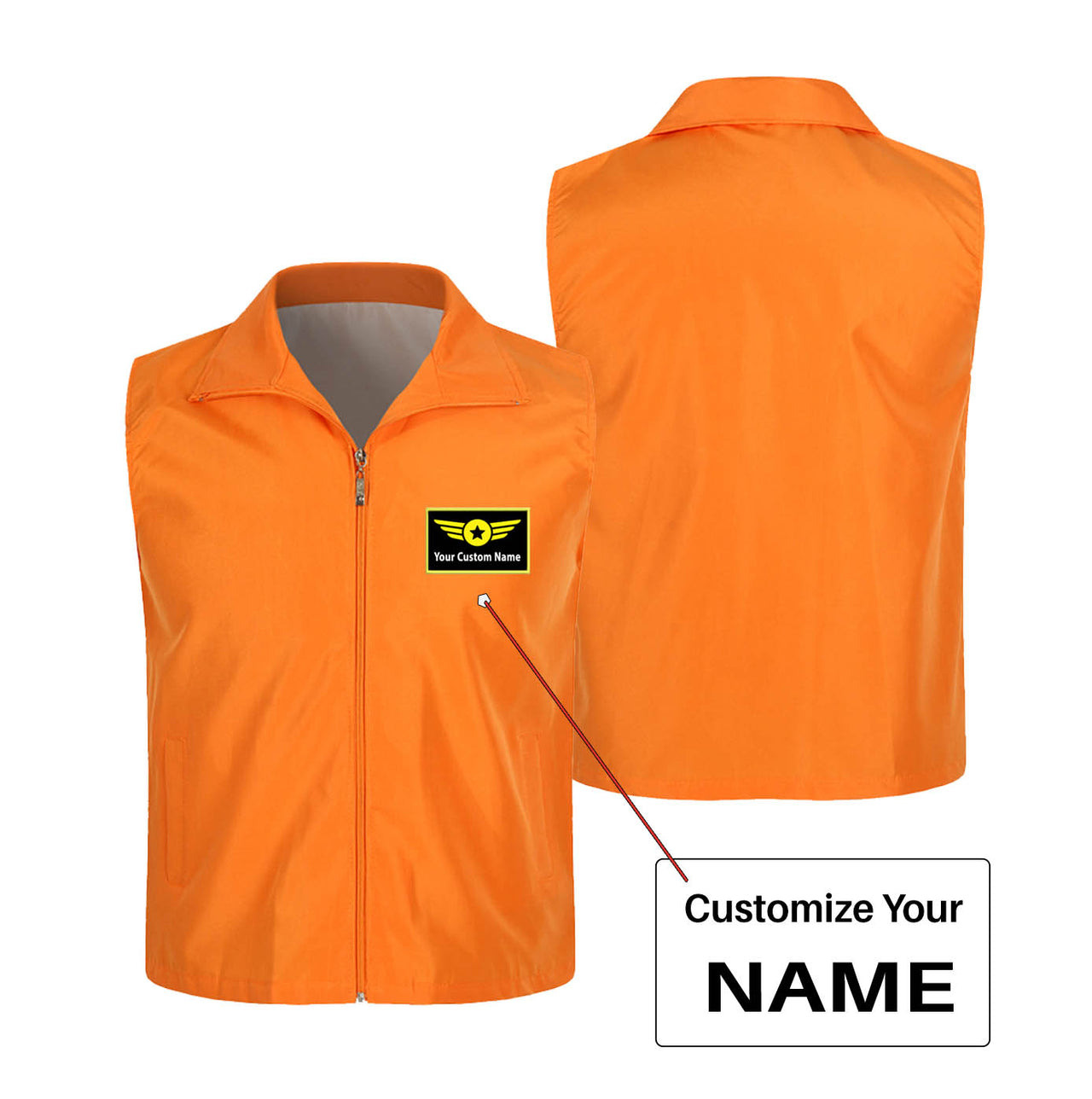 Custom Name (Special Badge) Designed Thin Style Vests