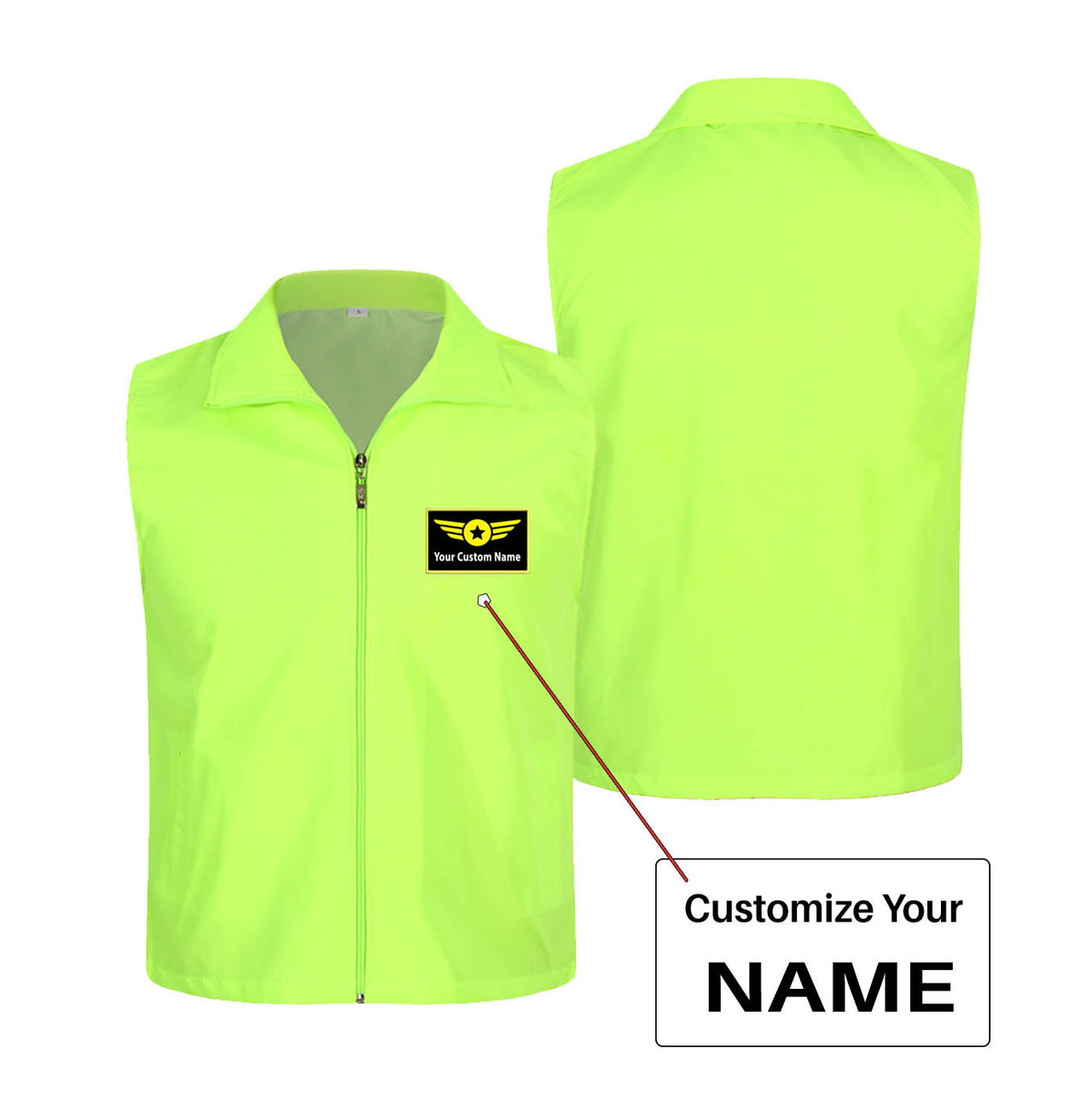 Custom Name (Special Badge) Designed Thin Style Vests
