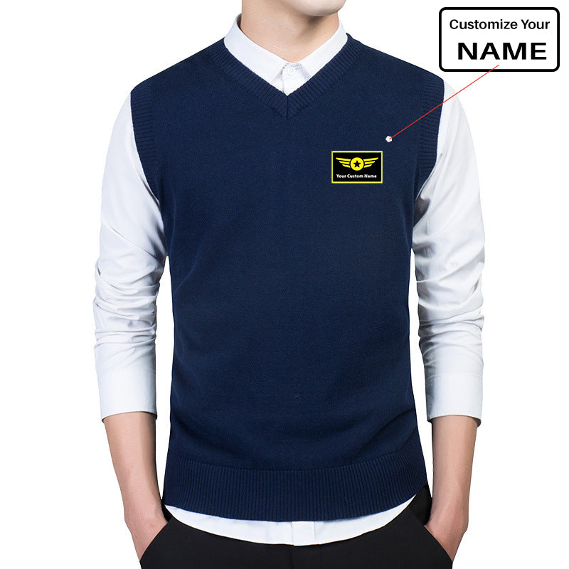Custom Name "Special Badge" Designed Sweater Vests
