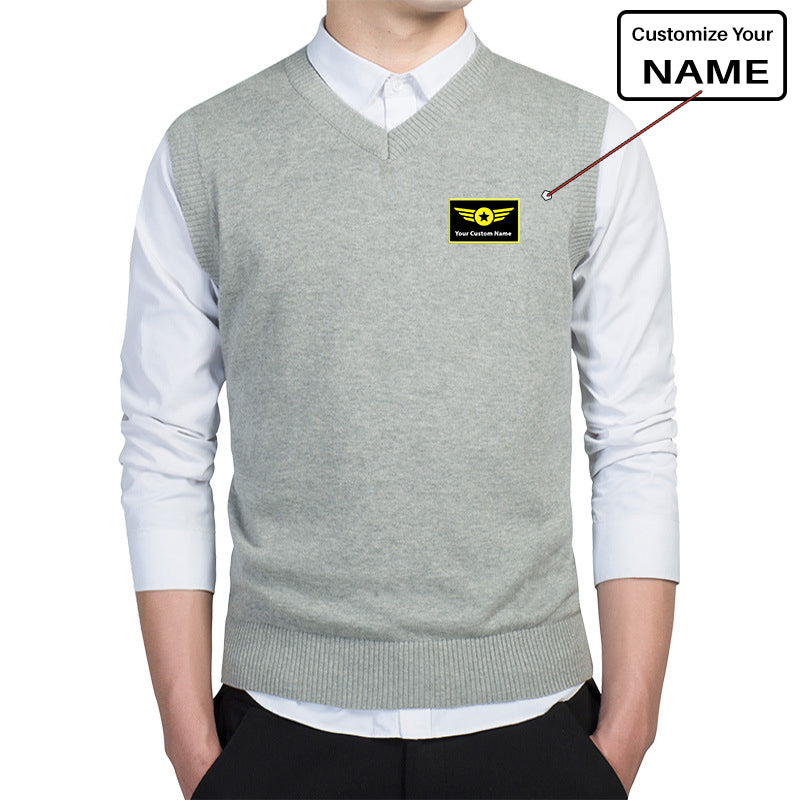 Custom Name "Special Badge" Designed Sweater Vests
