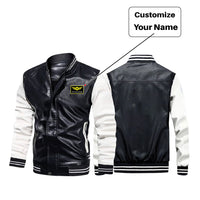 Thumbnail for Custom Name Stylish Leather Bomber Jackets