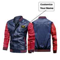 Thumbnail for Custom Name Stylish Leather Bomber Jackets