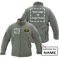Thumbnail for Custom Name & 2 LOGOS Fleece Military Jackets
