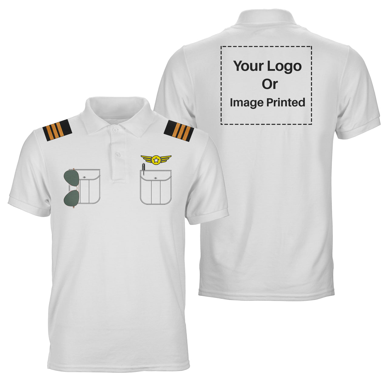 Customizable Pilot Uniform + LOGO Designed 3D Polo T-Shirts