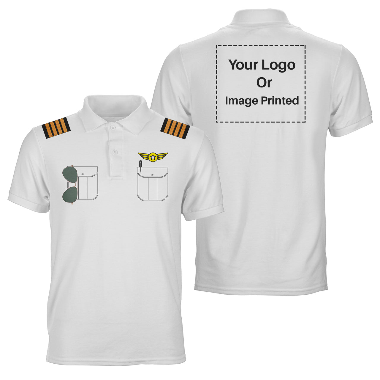 Customizable Pilot Uniform + LOGO Designed 3D Polo T-Shirts