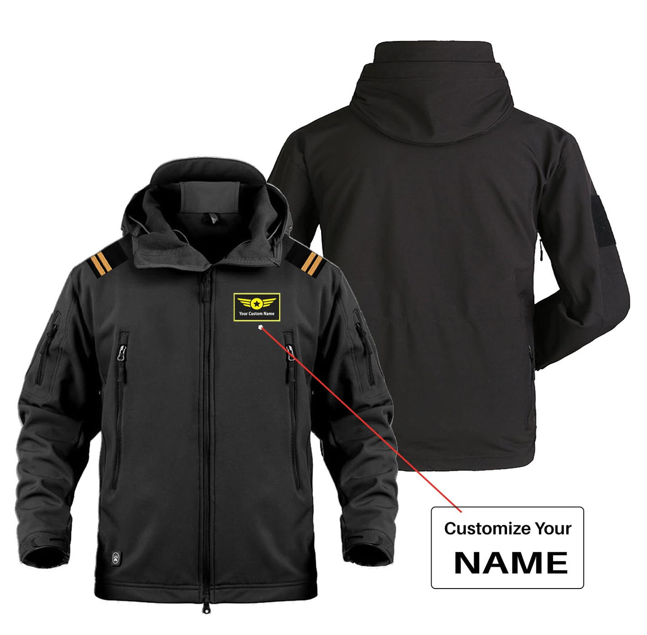 Custom Name with EPAULETTES (Special Badge) Military Pilot Jackets