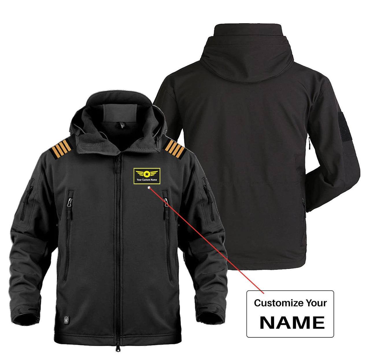 Custom Name with EPAULETTES (Special Badge) Military Pilot Jackets
