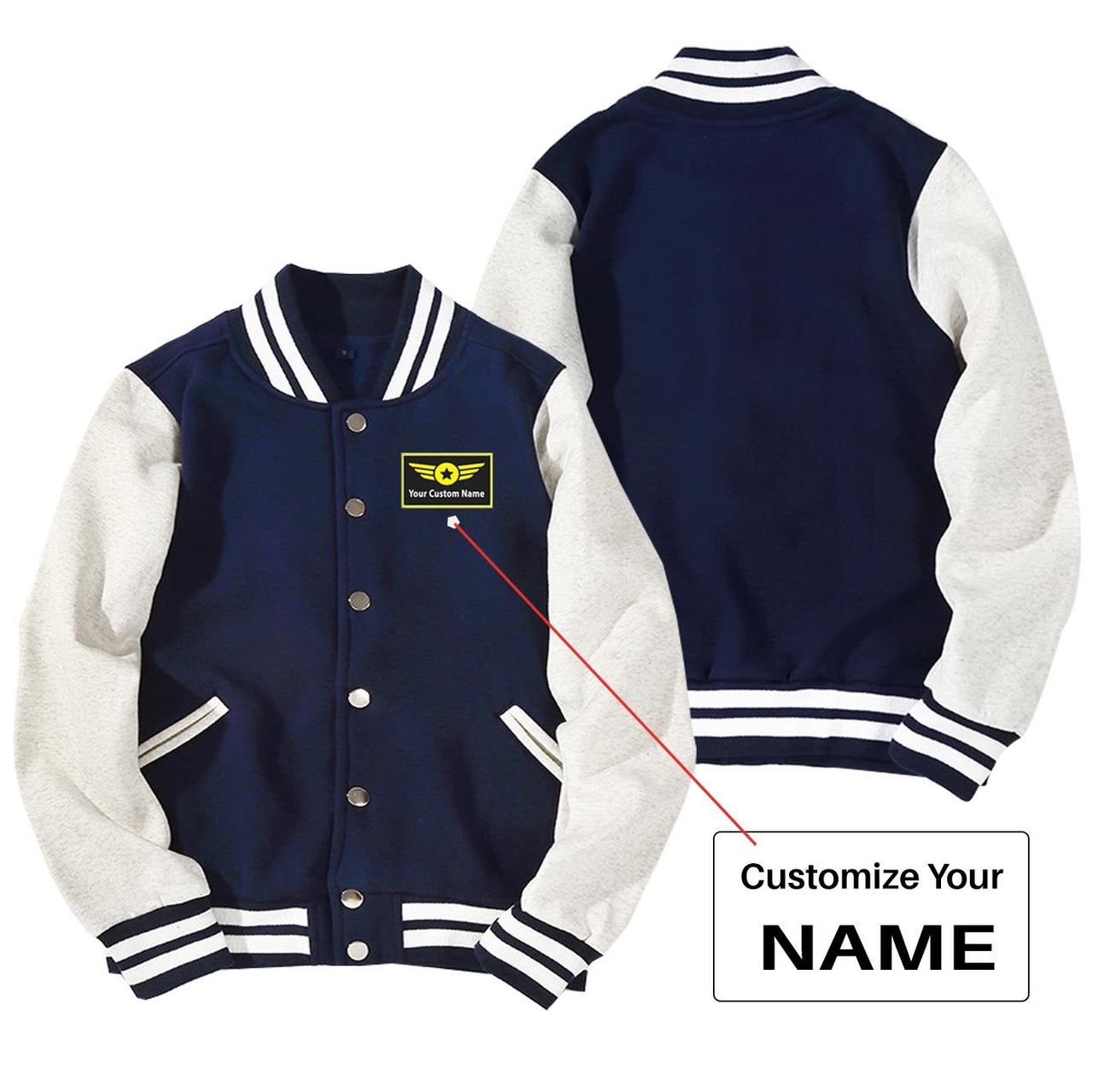 Custom Name with "Special Badge" Designed Baseball Style Jackets
