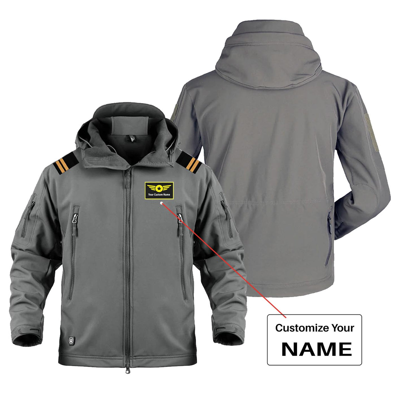 Custom Name with EPAULETTES (Special Badge) Military Pilot Jackets