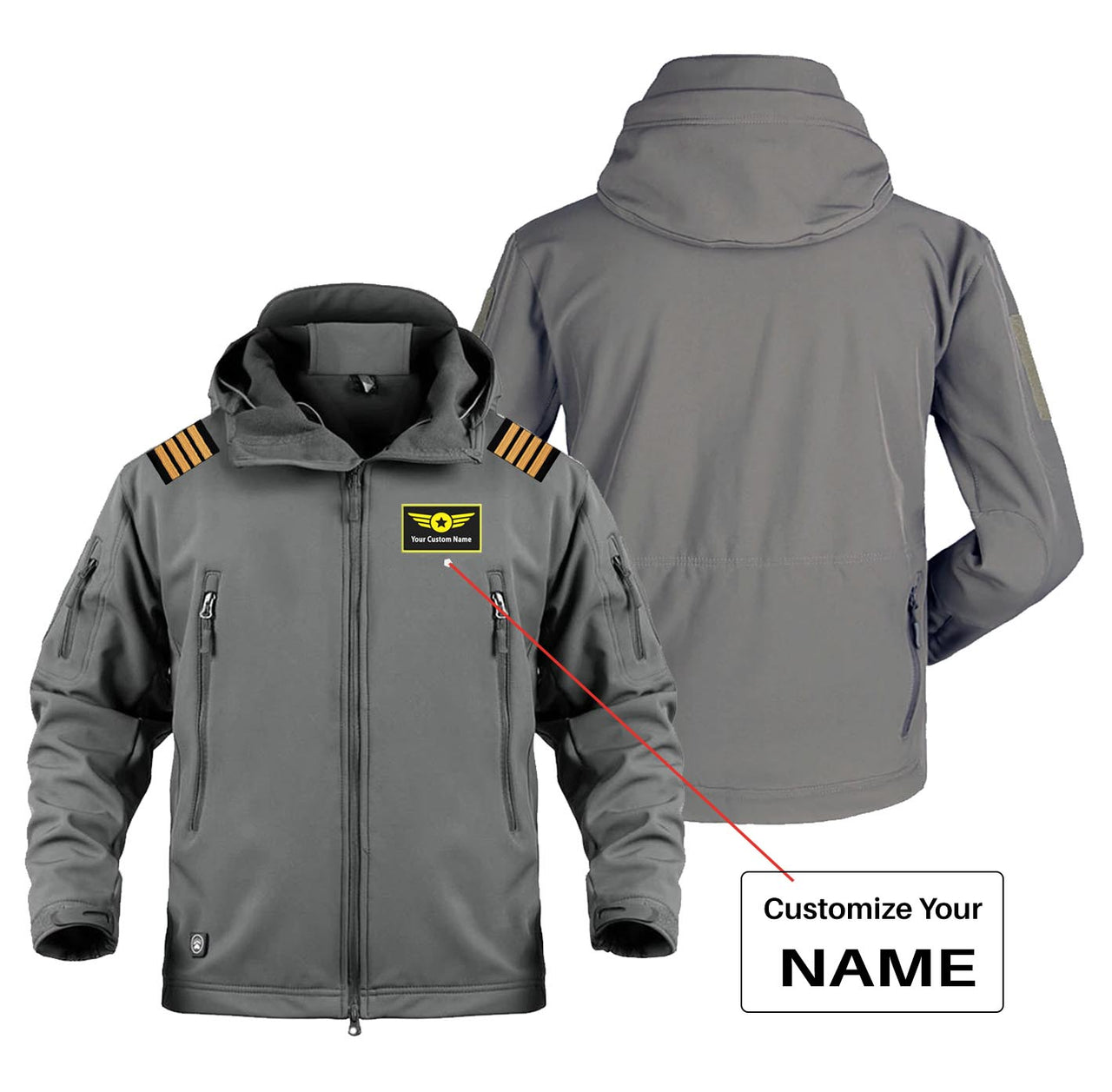 Custom Name with EPAULETTES (Special Badge) Military Pilot Jackets