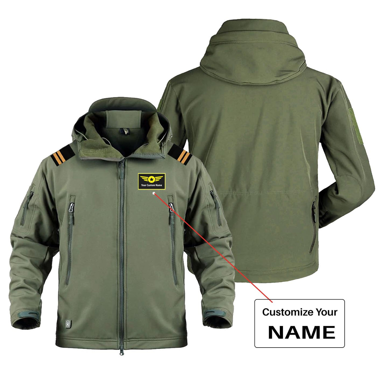 Custom Name with EPAULETTES (Special Badge) Military Pilot Jackets