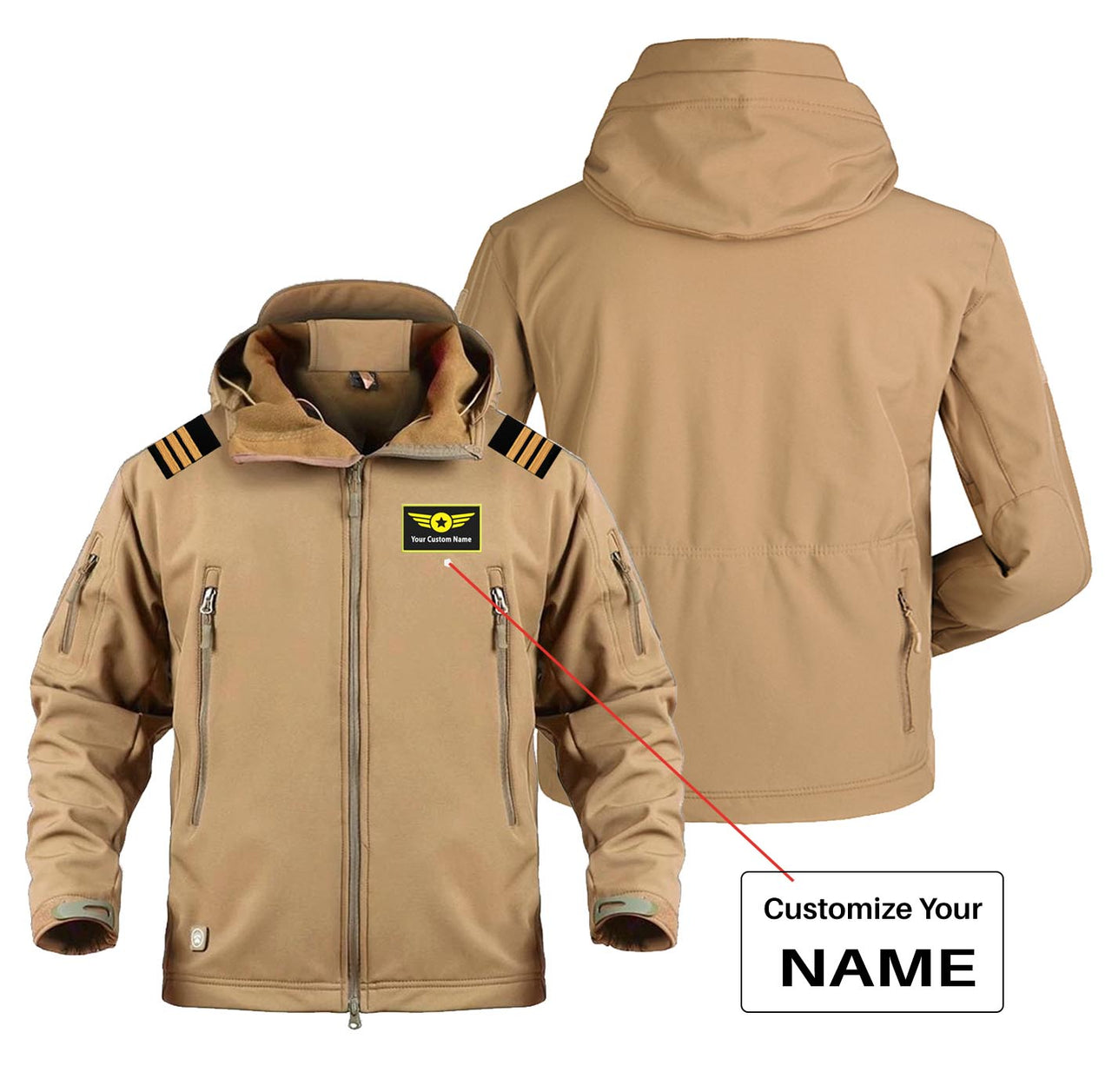 Custom Name with EPAULETTES (Special Badge) Military Pilot Jackets