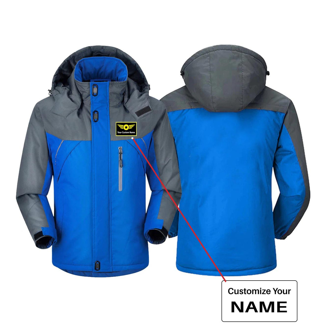 Custom Name with "Special Badge" Designed Thick Winter Jackets