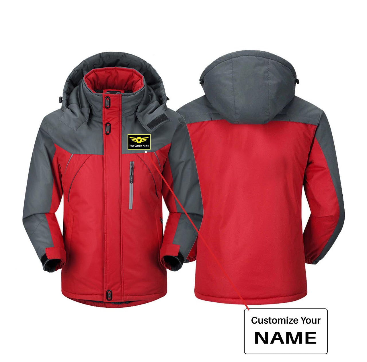 Custom Name with "Special Badge" Designed Thick Winter Jackets