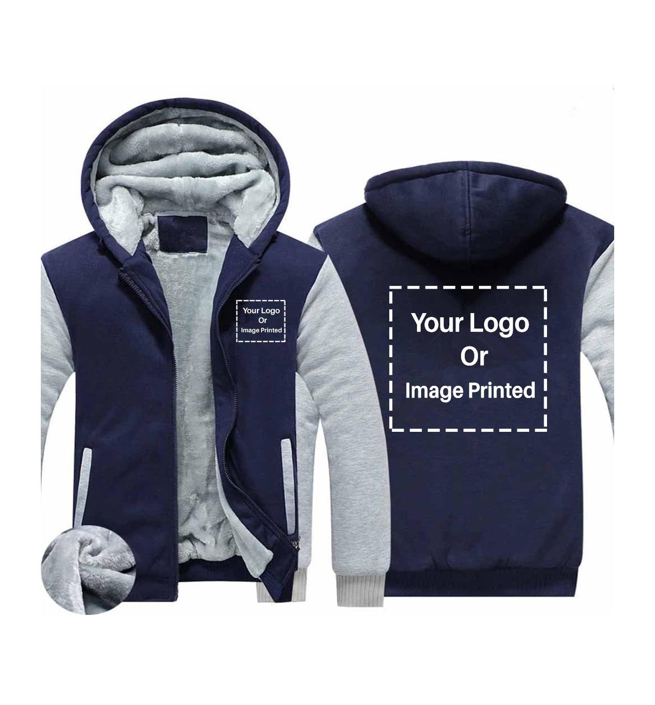 Double-Side ONLY Logos Designed Zipped Sweatshirts