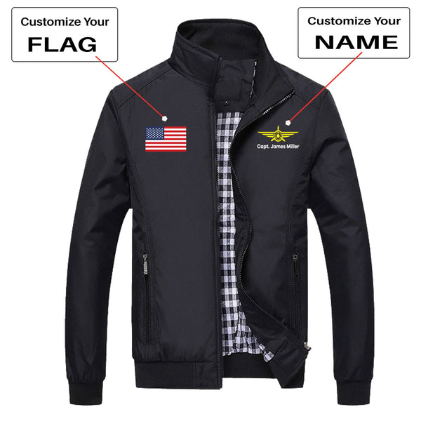 Custom Flag & Name with Badge 3 Designed Stylish Jackets
