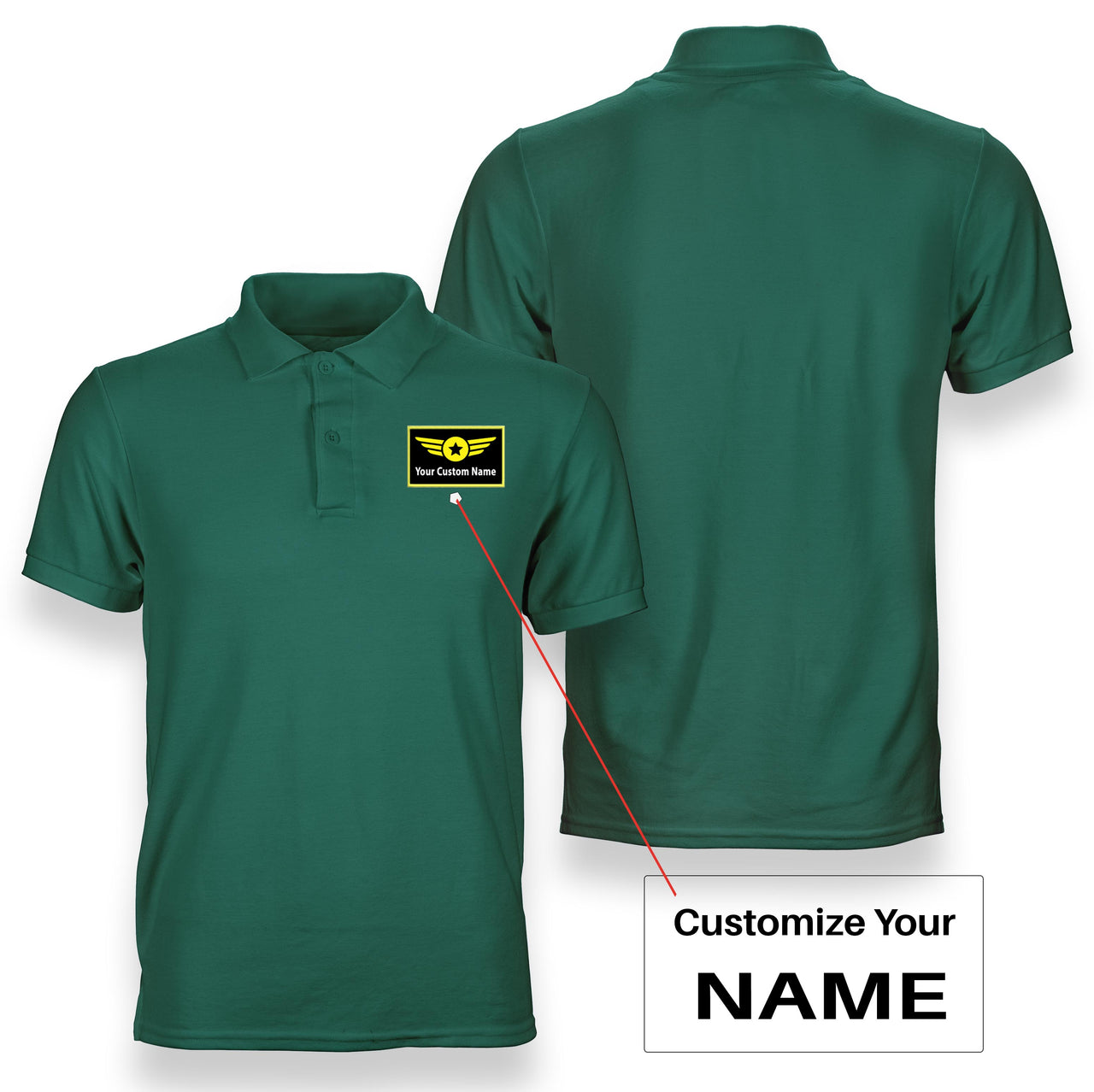 Custom Name with "Special Badge" Designed Polo T-Shirts