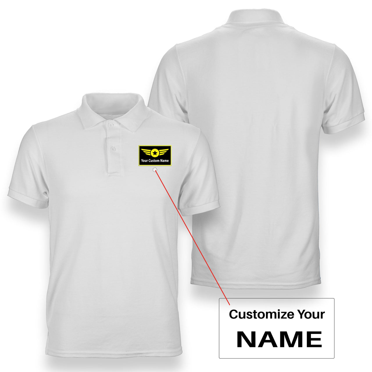 Custom Name with "Special Badge" Designed Polo T-Shirts
