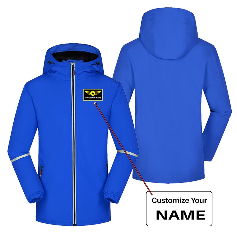 Custom Name with "Special Badge" Designed Rain Coats & Jackets