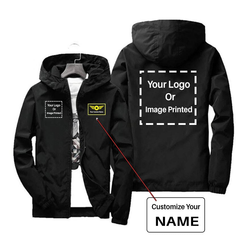 Copy of Custom Name & 2 LOGOS Designed Windbreaker Jackets