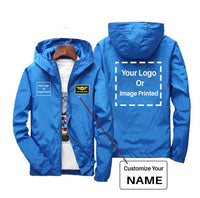 Thumbnail for Copy of Custom Name & 2 LOGOS Designed Windbreaker Jackets