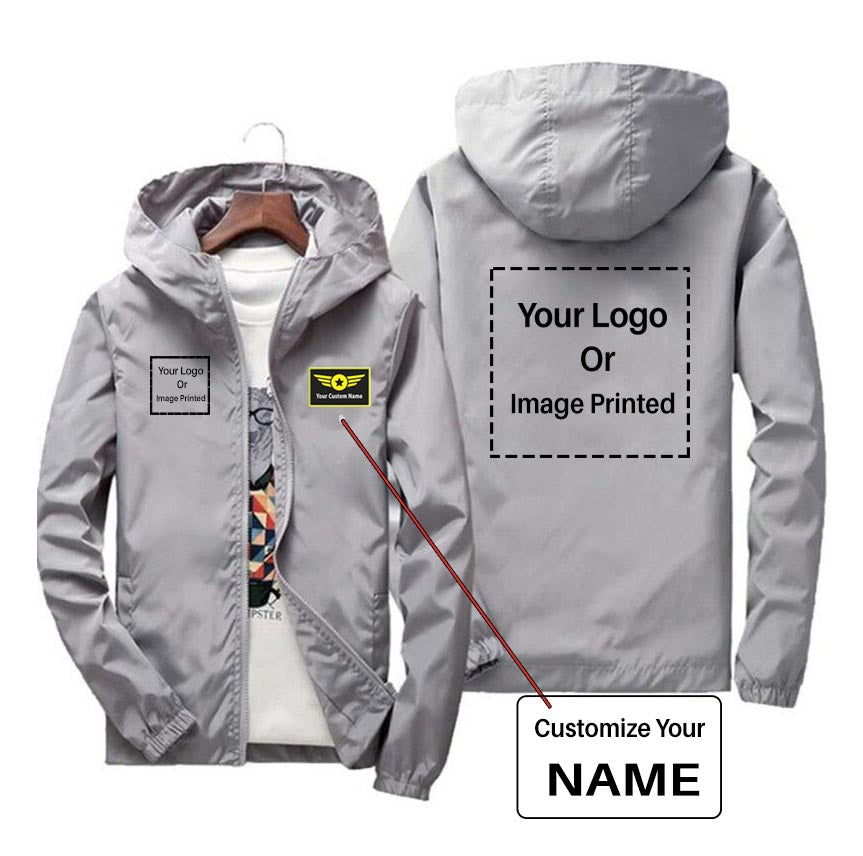 Copy of Custom Name & 2 LOGOS Designed Windbreaker Jackets