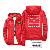 Thumbnail for Copy of Custom Name & 2 LOGOS Designed Windbreaker Jackets