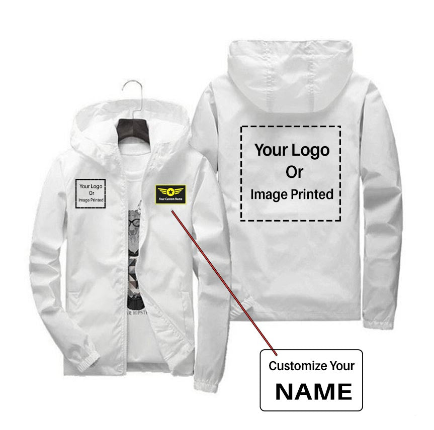 Copy of Custom Name & 2 LOGOS Designed Windbreaker Jackets